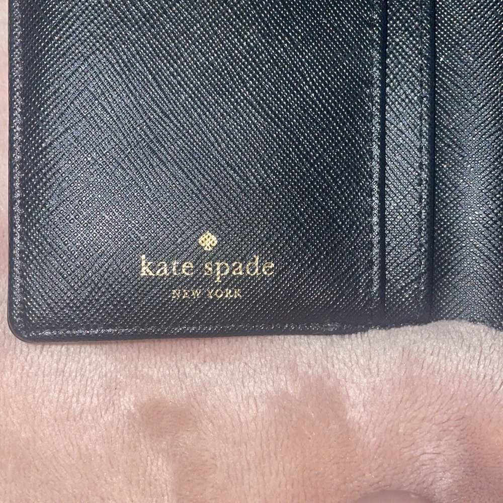 Kate Spade Large Slim Bifold Wallet - mauve/muted pink and black - Picture 10 of 15